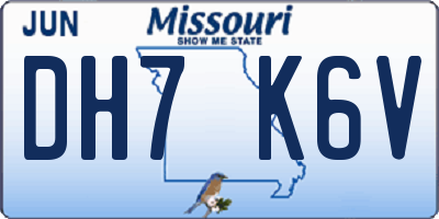 MO license plate DH7K6V