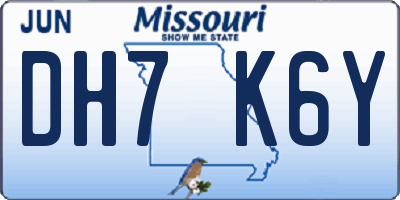 MO license plate DH7K6Y
