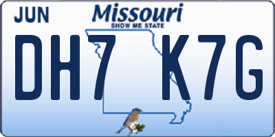 MO license plate DH7K7G