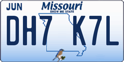 MO license plate DH7K7L