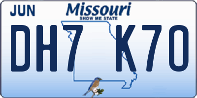 MO license plate DH7K7O