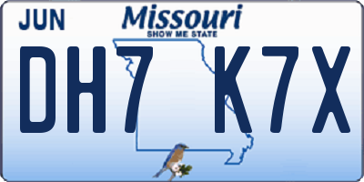 MO license plate DH7K7X