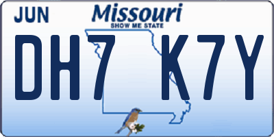 MO license plate DH7K7Y