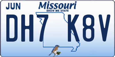MO license plate DH7K8V