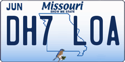 MO license plate DH7L0A