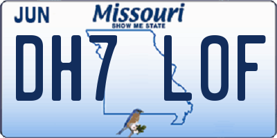 MO license plate DH7L0F