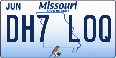 MO license plate DH7L0Q