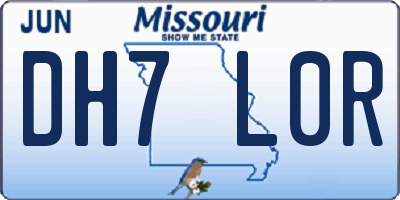 MO license plate DH7L0R