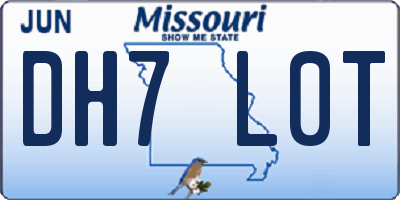 MO license plate DH7L0T