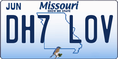 MO license plate DH7L0V