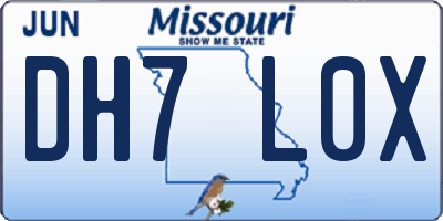 MO license plate DH7L0X
