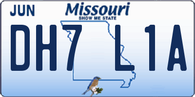 MO license plate DH7L1A