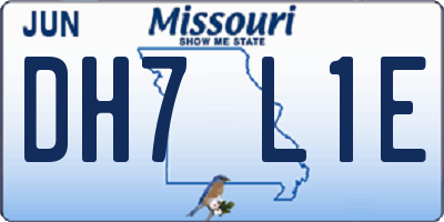 MO license plate DH7L1E