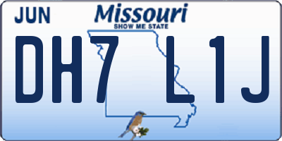 MO license plate DH7L1J