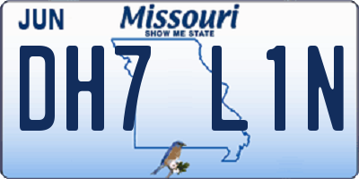 MO license plate DH7L1N