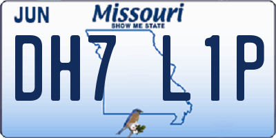 MO license plate DH7L1P