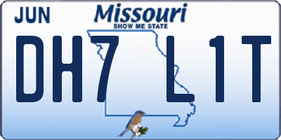 MO license plate DH7L1T