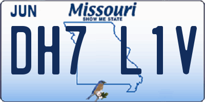 MO license plate DH7L1V