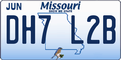 MO license plate DH7L2B