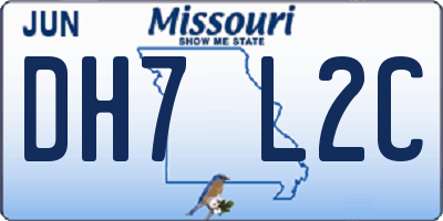 MO license plate DH7L2C
