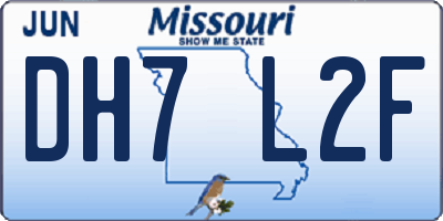 MO license plate DH7L2F
