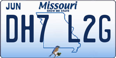MO license plate DH7L2G