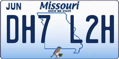MO license plate DH7L2H
