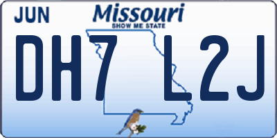 MO license plate DH7L2J