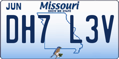 MO license plate DH7L3V
