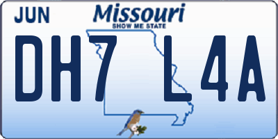 MO license plate DH7L4A