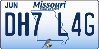 MO license plate DH7L4G