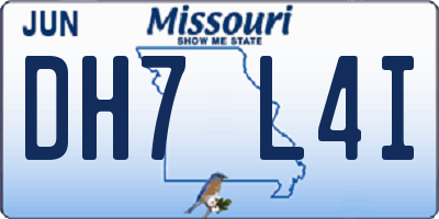 MO license plate DH7L4I