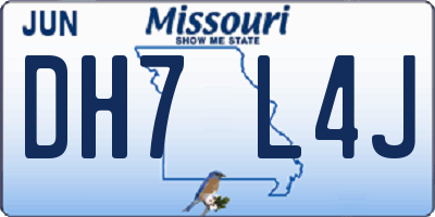 MO license plate DH7L4J