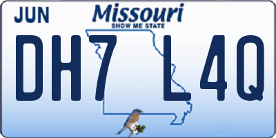 MO license plate DH7L4Q