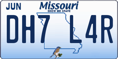 MO license plate DH7L4R
