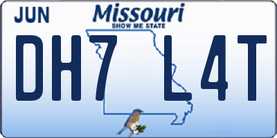 MO license plate DH7L4T