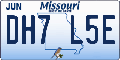 MO license plate DH7L5E