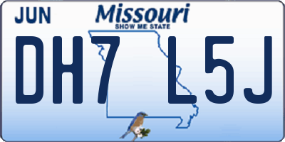 MO license plate DH7L5J