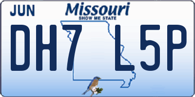 MO license plate DH7L5P