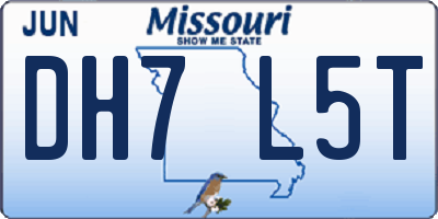 MO license plate DH7L5T