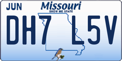 MO license plate DH7L5V