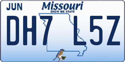 MO license plate DH7L5Z