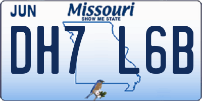 MO license plate DH7L6B