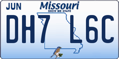 MO license plate DH7L6C