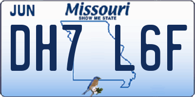 MO license plate DH7L6F