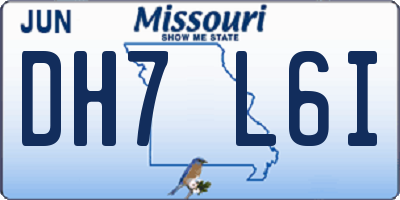 MO license plate DH7L6I