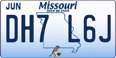 MO license plate DH7L6J