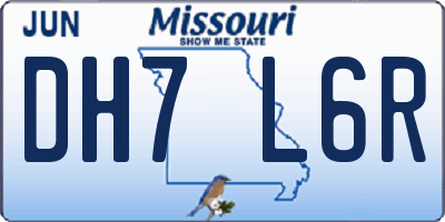 MO license plate DH7L6R
