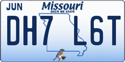 MO license plate DH7L6T