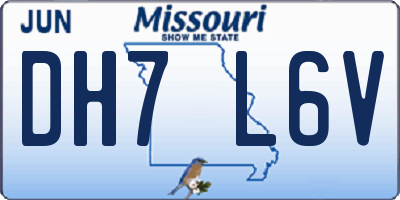 MO license plate DH7L6V